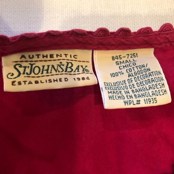 St. John’s Bay Magenta Button Down Sleeveless Top - Size S - Picture 7 of 10